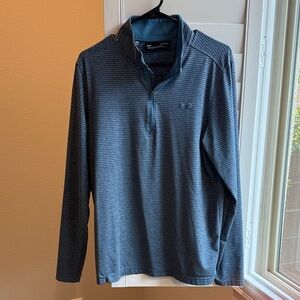 Under Armour Navy Striped Quarter-Zip Pullover